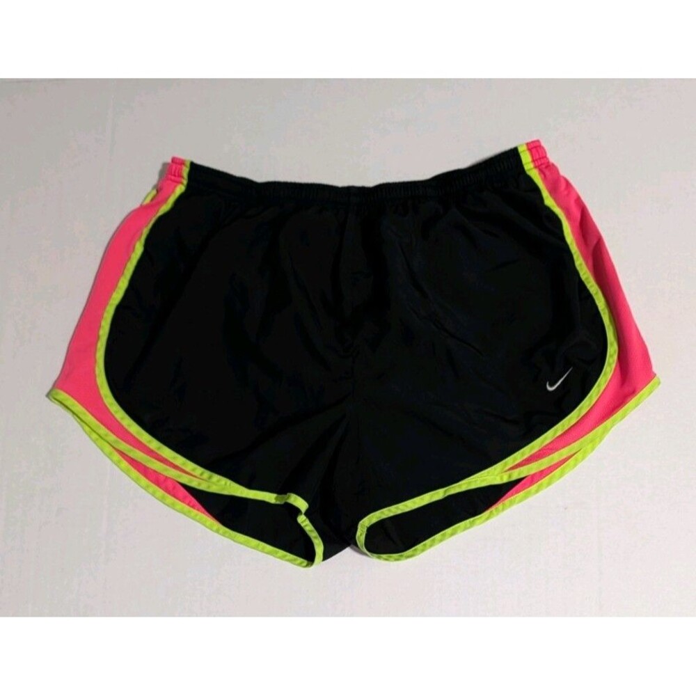 Nike Tempo Running Shorts Womens XL Black Hot Pink Neon Green Dri Fit